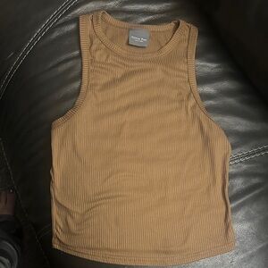 Olivia Rae Ribbed Brown Tank Top
